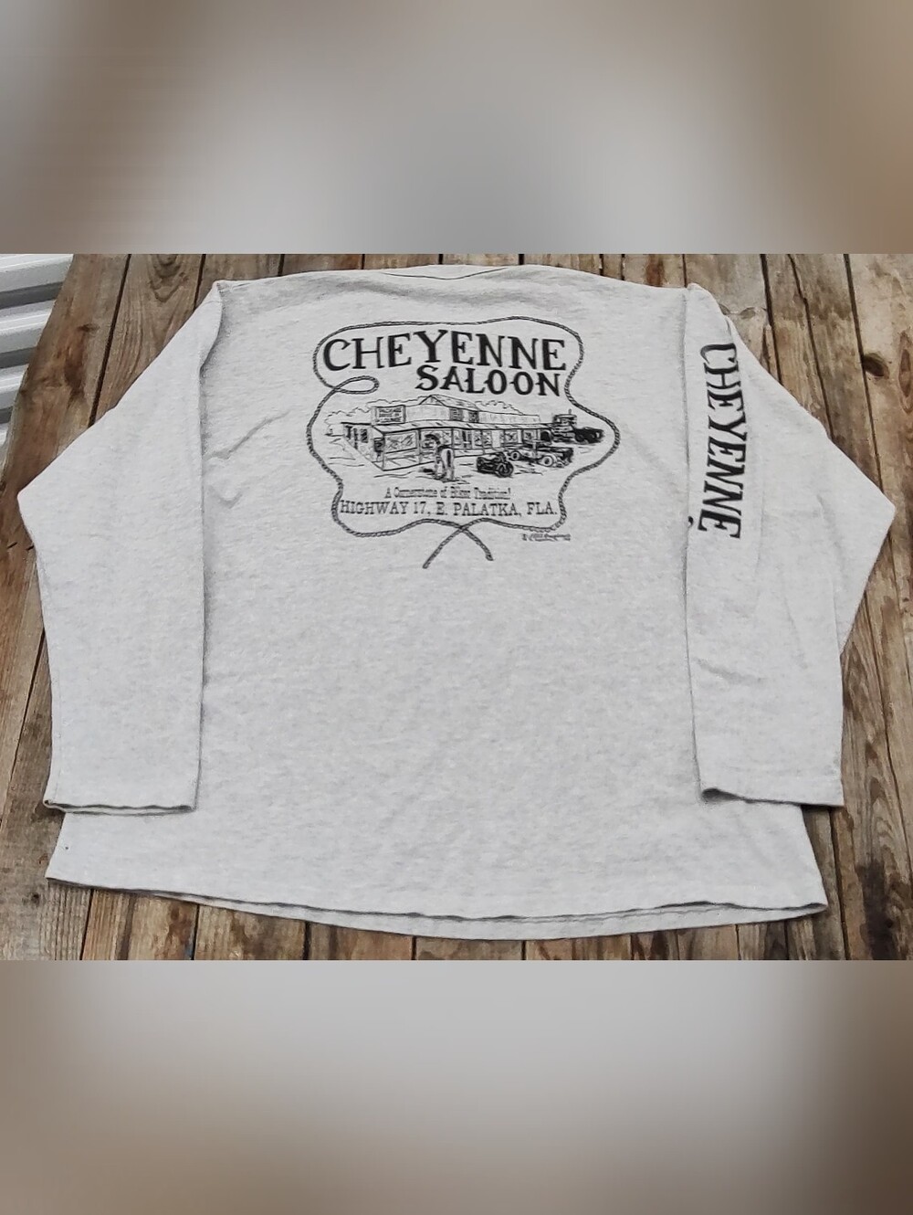 vintage 90's Cheyenne Saloon Florida Biker Long Sleeve shirt made in USA